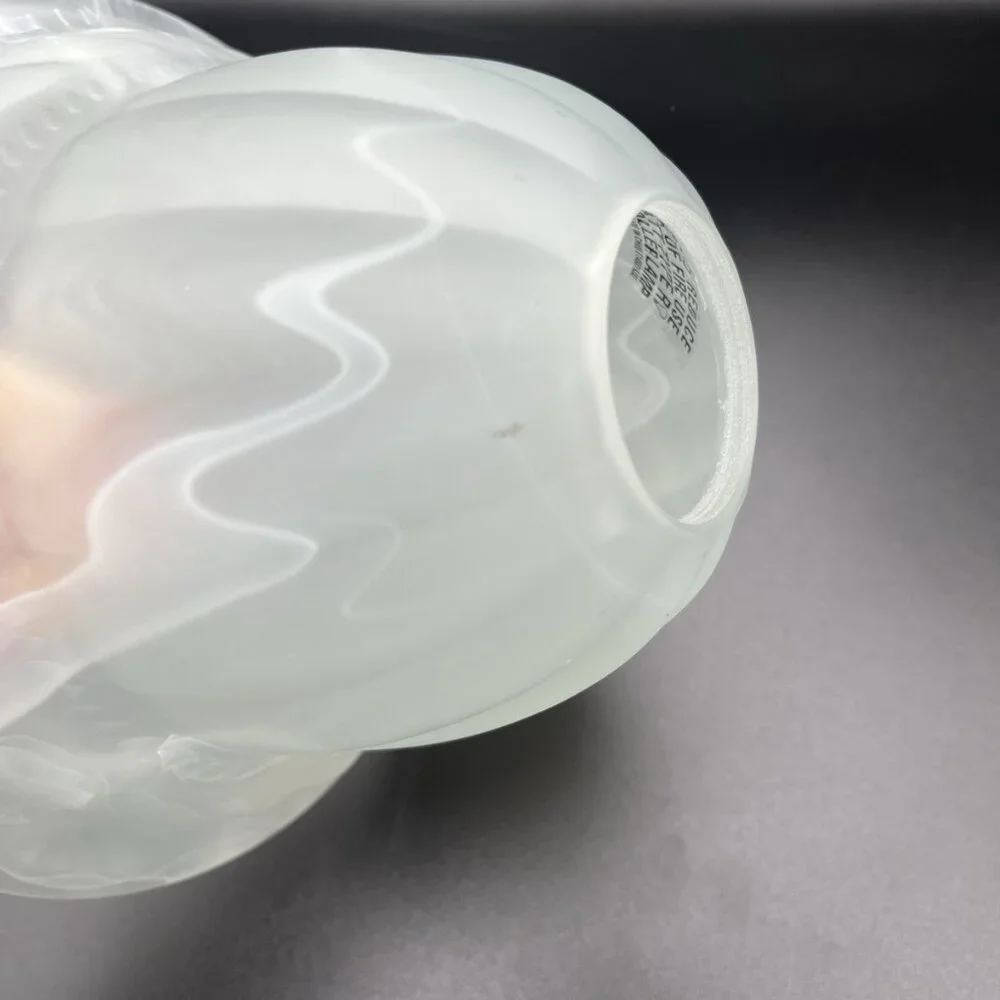 Vintage Swirled Opaline Glass Shade 1⅝” Fitter Mid Century Lamp Retro White